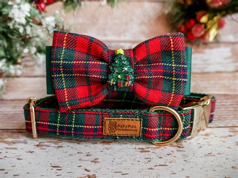 dog christmas collar with bow